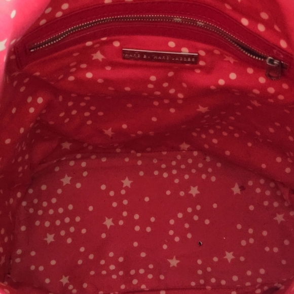 Marc Jacobs Tote Handbag Womens Enamel Pink Silver Hardware Logo Large - Picture 14 of 16
